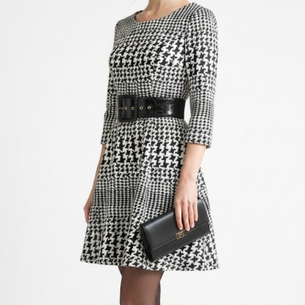 Eliza J jacquard fit and flare knit dress size 8